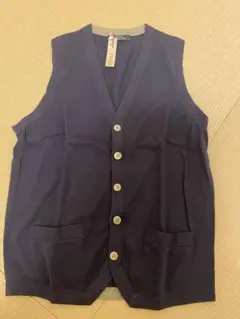 SHIPS ネイビー ボタン付きベスト