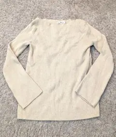 【良品】ZARA KNIT クロスデザインベルスリーブニット