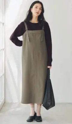THE SHOP TKカーキ キャミワンピース Lサイズ