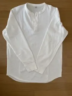 ワッフルヘンリーネックTシャツ/長袖　Lサイズ