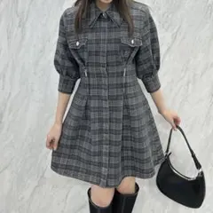 【新品タグ付き】dazzlin ジップシェイプミニシャツワンピースのサムネイル