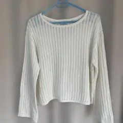 GU メッシュニット 長袖 ホワイト