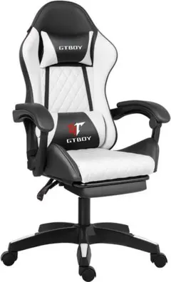 ゲーミングチェア 135°フルリクライニング オットマン付き高級PUレザー 調節