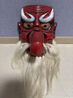 【手彫り】神楽面　お囃子　外道のお面 手彫り】神楽面 お囃子 外道のお面 - メルカリ
