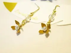 小花 ピアス ハンドメイド アクセサリー