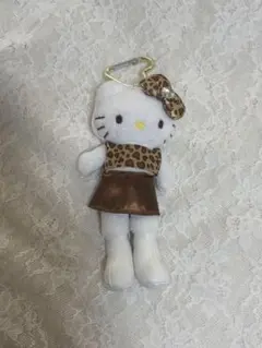 ハローキティ ヒョウ柄ぬいぐるみキーホルダー