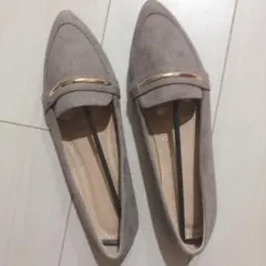 グレー スエード パンプス 38