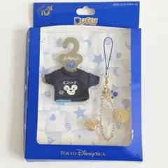 ディズニーシー 10周年 ダッフィー 2way ストラップ チャーム ネイビー