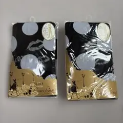 新品未使用　デザインタイツ2足セット　Ｍ〜L