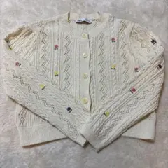 ZARA M 花柄カーディガン