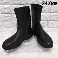 T114美品UNIQLO :Cコンフィールタッチストレッチショートブーツ24cm