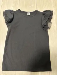黒 フリル袖 タンクトップ 150