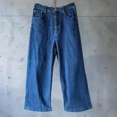 美品・BABYLONE （バビロン） ワイドデニムパンツ インディゴブルー　Mのサムネイル