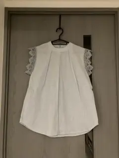 レースノースリーブ ブルー