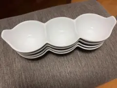 3連仕切り皿 4個セット（ホワイト）