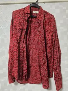 SAINT LAURENT レオパード柄 長袖シャツ レッドのサムネイル