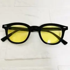 新品 イエローレンズ サングラス 黒縁 男女 軽量 UV めがね CH232のサムネイル