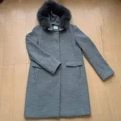 オペークドットクリップ リアルファー フード付き3Wayコート クリーニング済