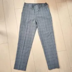 ユニクロ スマートスタイルアンクルパンツ グレンチェック グレー M