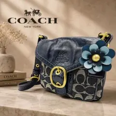 Coach Soho Legacy Denim Flap Bag Navy - メルカリ