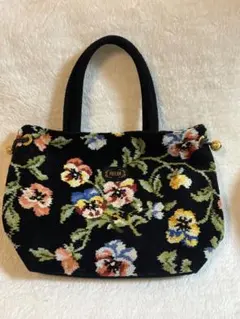 FEILER フェイラー　トートバッグ　花柄 シェニール織　パンジー柄 花柄