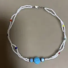 カジュアルハンドメイドビーズネックレス