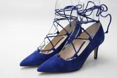 新品♪ファビオルスコーニ レースアップパンプス(35半)BU