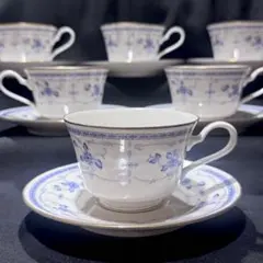 ノリタケ コンテンポラリー カップ&ソーサー 金縁 レトロ　ブルー