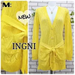M：未使用★クロシェ カーディガン／イング★チュニック丈・イエロー