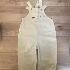 クリーム色刺繍オーバーオール