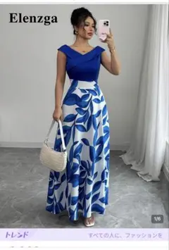 Elenzga ⭐︎フローラルプリント ロングワンピース