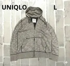 OLD UNIQLO ユニクロ ダブルジップ パーカー 00s 総柄 短丈 L