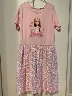 H&M バービー 半袖ワンピース ピンク 134/140