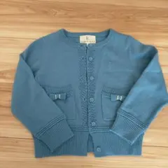 水色 カーディガン サイズ120 フロントポケット付き　組曲　KUMIKYOKU