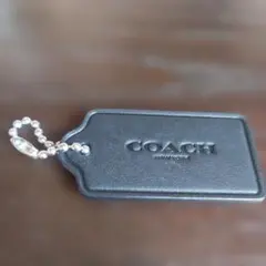 COACH コーチ レザー キーホルダータグ ブラック