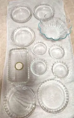 未使用品含む　PYREX　iwaki ガラス食器　 11点　オールドPYREXのサムネイル