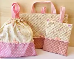 レッスンバッグ 、上履き袋 、体操着袋 ハンドメイド女の子