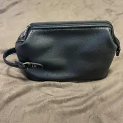 m*o様 黒 レザー クラッチバッグ ジッパー付き