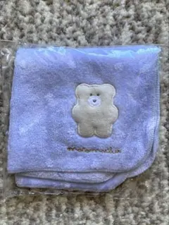 ほっこりモコモカ タオルハンカチ ミニタオル　ブルー