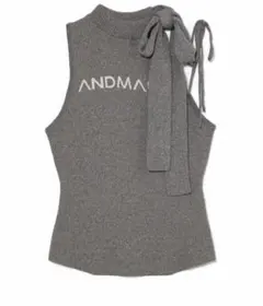 andmary Cotton ribbon tank black - メルカリ