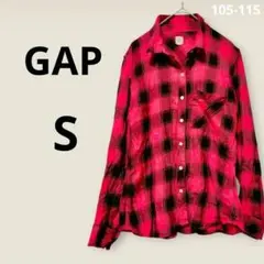 GAP 赤黒チェック 長袖シャツ S