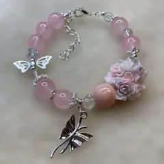 エレガントなガラスビーズブレスレット①