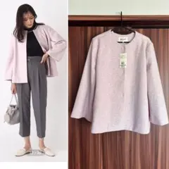 ハーフコート ノーカラー