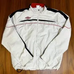 UMBRO ナイロンジャケット トラックジャケット ホワイト XL 刺繍ロゴ