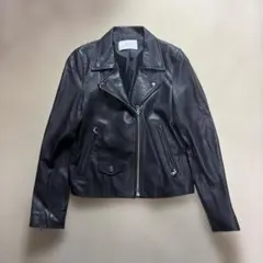 高級STUDIOUS ブラック レザー ライダースジャケット購入値段41,800