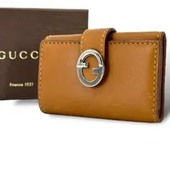 美品 GUCCI グッチ 本革 キーケース 6連 ロゴ型押し