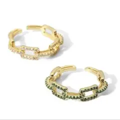 【zirconia chain ring】#65 18kのサムネイル