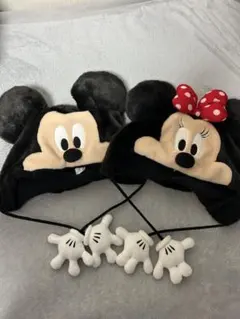 年末限定価格　ミッキー・ミニー 耳付きキャップ 2個セット