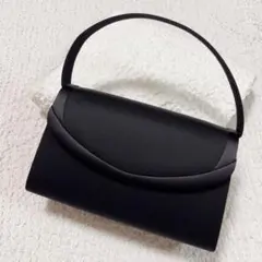 美品✨ フォーマルバッグ ブラック サテン 切り替え 黒 日本製 礼服 喪服
