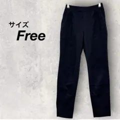 オムネス　パンツ　黒　カジュアル　無地　ウエストゴム　スラックス　レーヨンのサムネイル